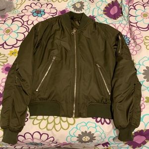 Green TopShop bomber jacket